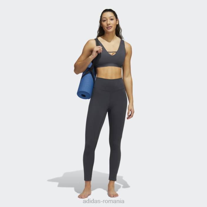 Adidas sutien de susținere a luminii de lux carbon yoga studio adidas femei carbon 2JBN2871