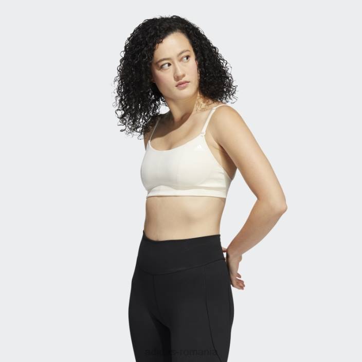 Adidas sutien de susținere a luminii yoga studio alb femei alb 2JBN2918