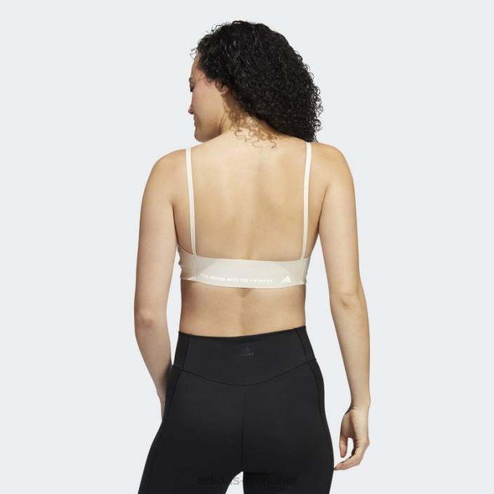 Adidas sutien de susținere a luminii yoga studio alb femei alb 2JBN2918