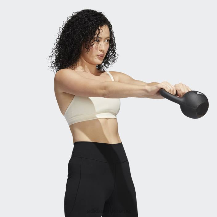 Adidas sutien de susținere a luminii yoga studio alb femei alb 2JBN2918