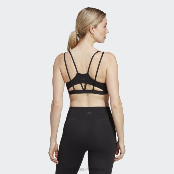 Adidas sutien de susținere luminoasă de lux yoga studio negru adidas femei negru 2JBN9198
