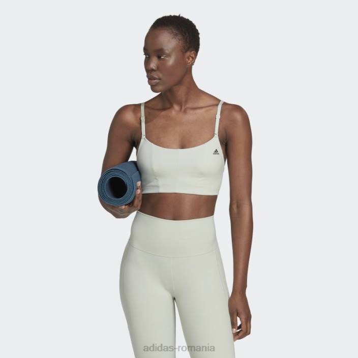 Adidas sutien de susținere luminoasă green yoga studio femei verde/carbon 2JBN10660