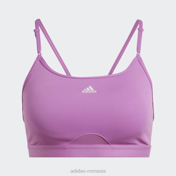 Adidas sutien de susținere luminoasă pentru antrenament lila aeroreact femei liliac/alb 2JBN10667