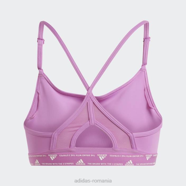 Adidas sutien de susținere luminoasă pentru antrenament lila aeroreact femei liliac/alb 2JBN10667