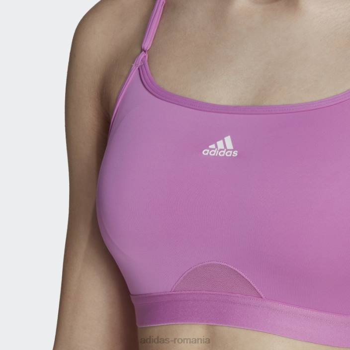 Adidas sutien de susținere luminoasă pentru antrenament lila aeroreact femei liliac/alb 2JBN10667