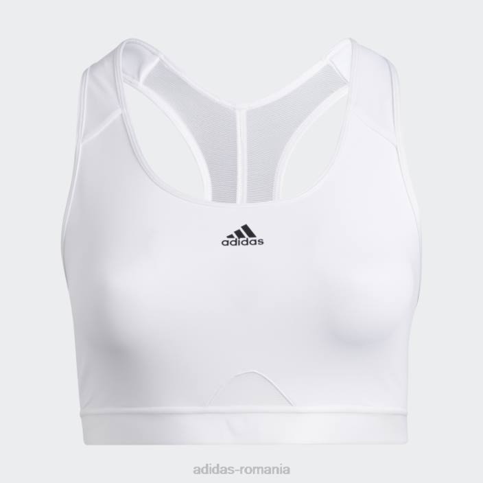 Adidas sutien de susținere medie alb fashion powerreact training (mărime plus) femei alb 2JBN9035
