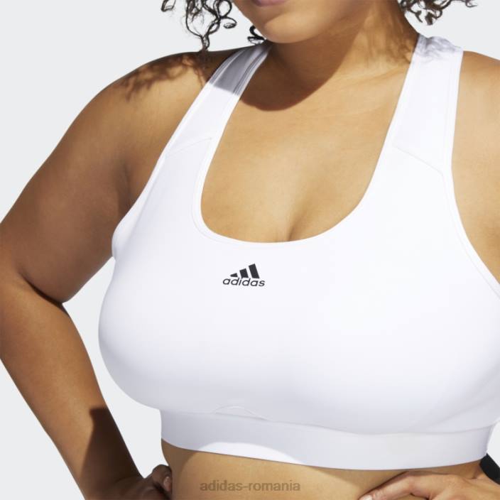 Adidas sutien de susținere medie alb fashion powerreact training (mărime plus) femei alb 2JBN9035