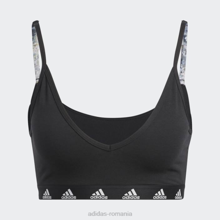 Adidas sutien de susținere neagră pură femei alb negru 2JBN8843