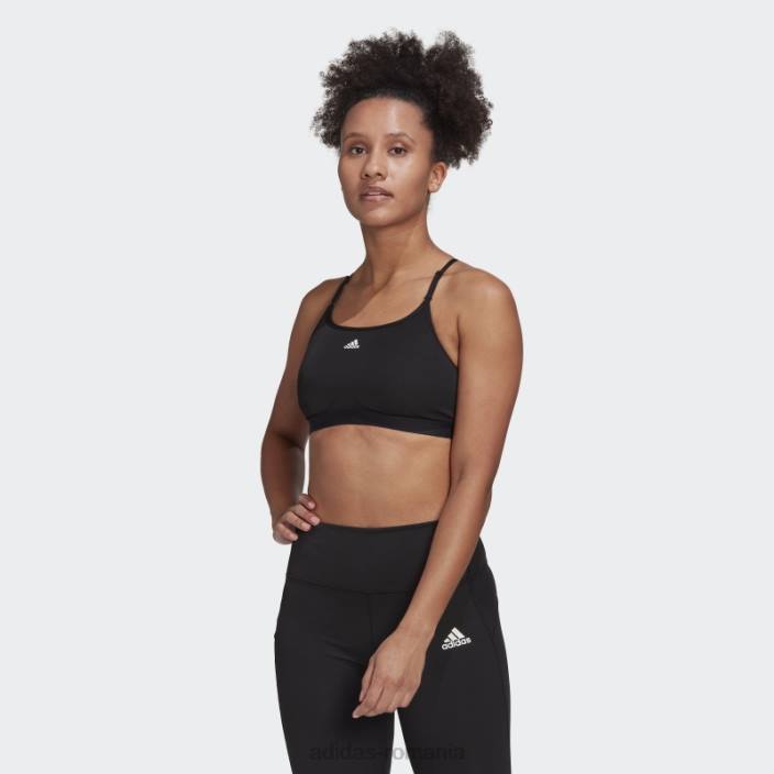 Adidas sutien de susținere ușoară de antrenament aeroreact negru femei negru 2JBN17024