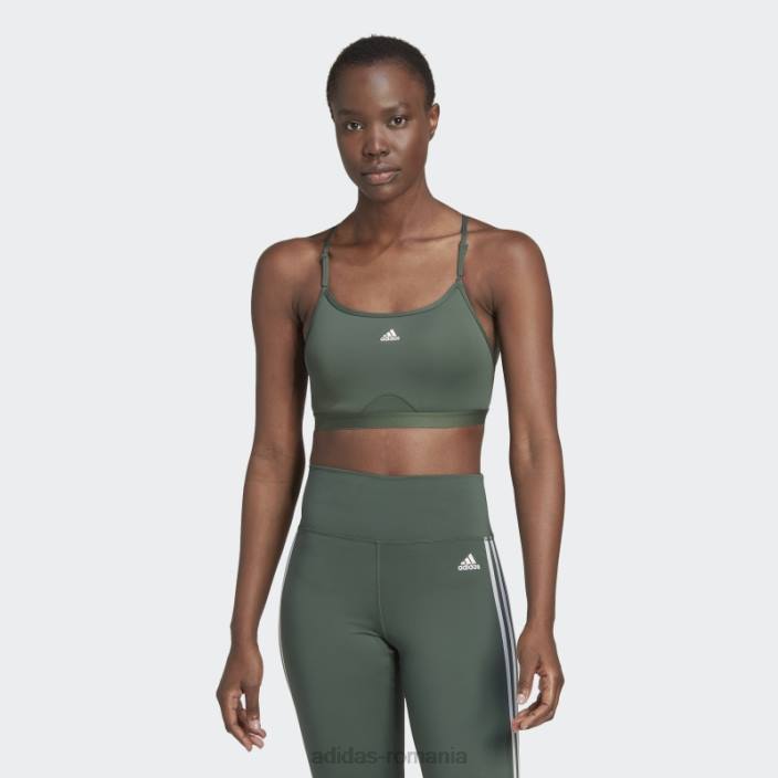Adidas sutien de sustinere usoara de antrenament aeroreact verde oxid femei oxid verde 2JBN10795