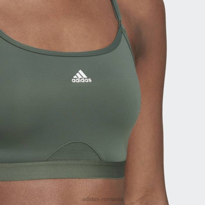Adidas sutien de sustinere usoara de antrenament aeroreact verde oxid femei oxid verde 2JBN10795