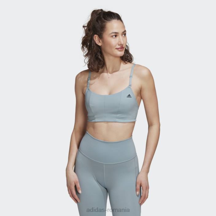 Adidas sutien gri de susținere a luminii yoga studio femei gri 2JBN3040