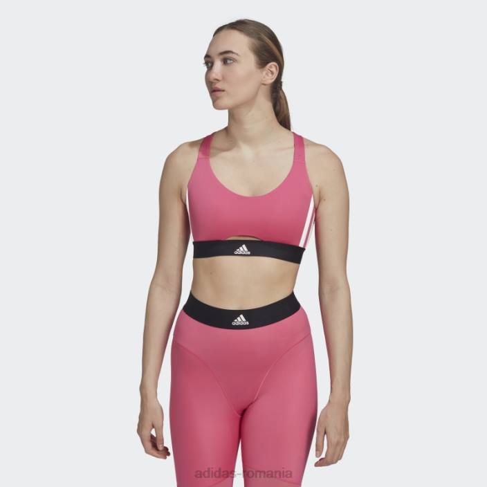 Adidas sutien hyperglam de antrenament cu suport mediu magenta powerreact femei magenta/alb 2JBN10396