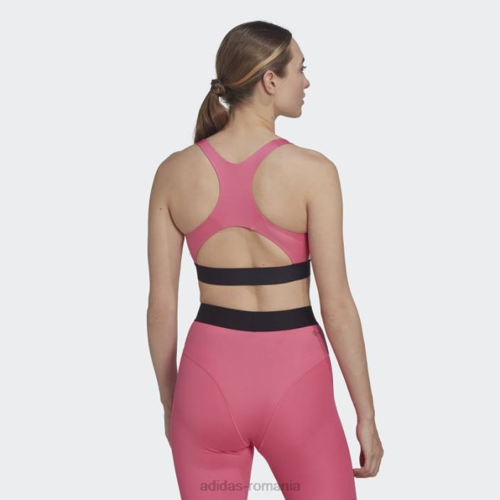 Adidas sutien hyperglam de antrenament cu suport mediu magenta powerreact femei magenta/alb 2JBN10396