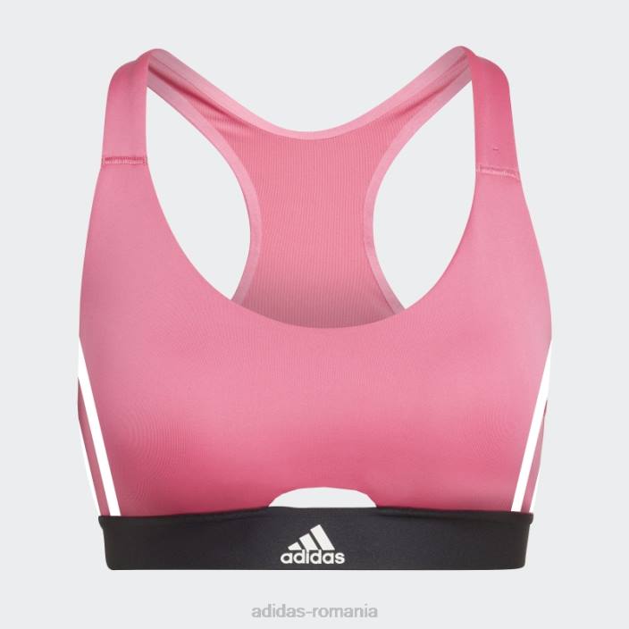 Adidas sutien hyperglam de antrenament cu suport mediu magenta powerreact femei magenta/alb 2JBN10396