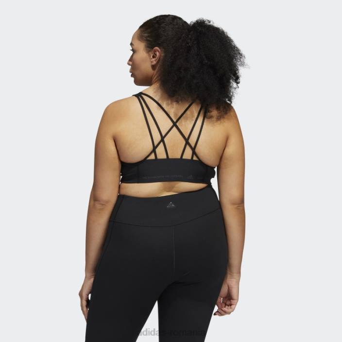 Adidas sutien negru coreflow cu suport mediu (mărime plus) femei negru/carbon 2JBN9040