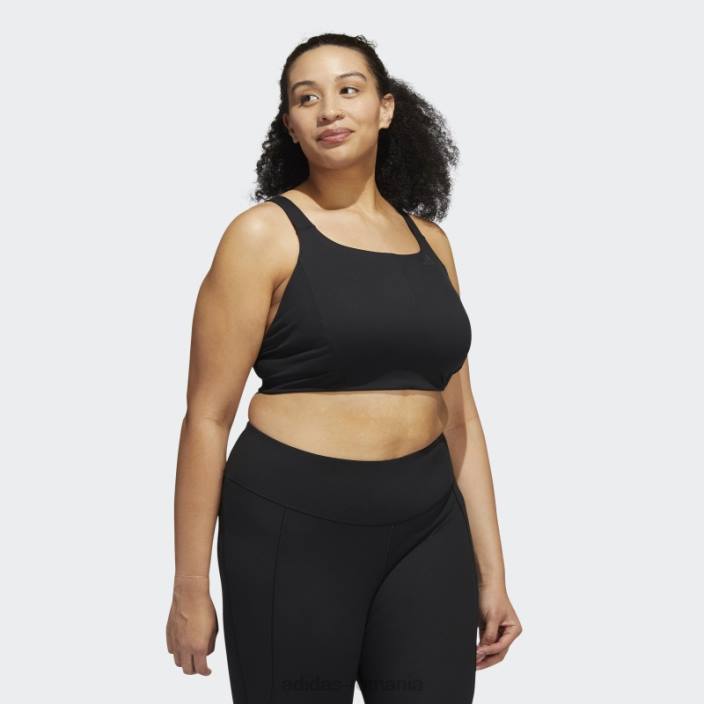 Adidas sutien negru coreflow cu suport mediu (mărime plus) femei negru/carbon 2JBN9040