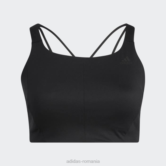 Adidas sutien negru coreflow cu suport mediu (mărime plus) femei negru/carbon 2JBN9040