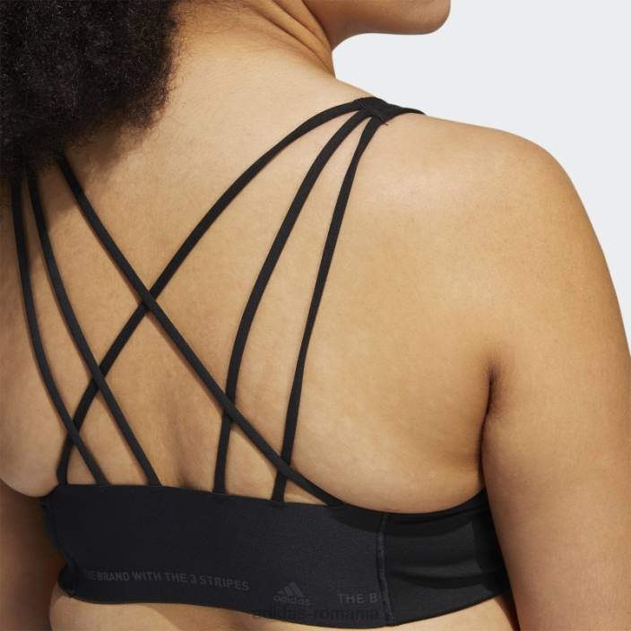 Adidas sutien negru coreflow cu suport mediu (mărime plus) femei negru/carbon 2JBN9040