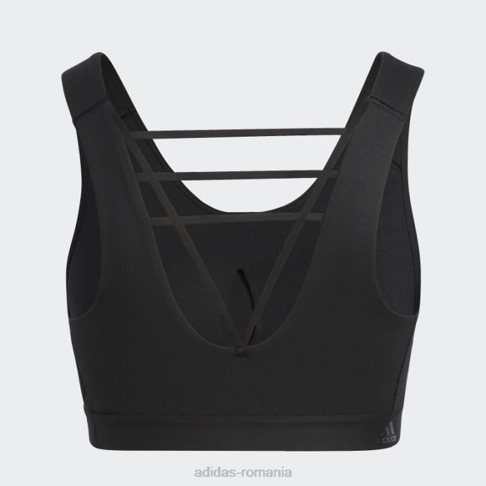Adidas sutien negru coreflow luxe cu suport mediu adidas femei negru 2JBN3225