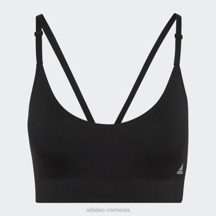 Adidas sutien negru cu bretele purelounge cu susținere ușoară femei alb negru 2JBN3238