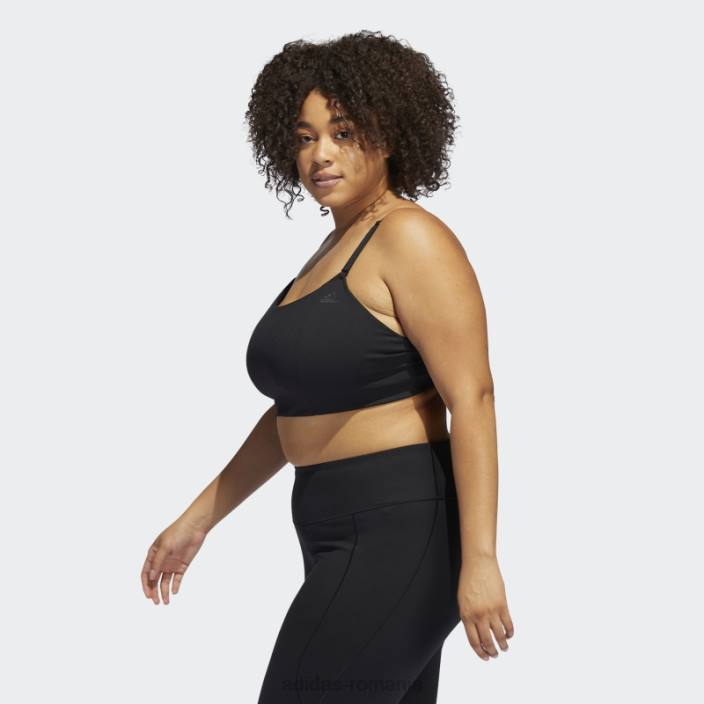 Adidas sutien negru de susținere a luminii studio de yoga (mărime plus) femei negru 2JBN8896