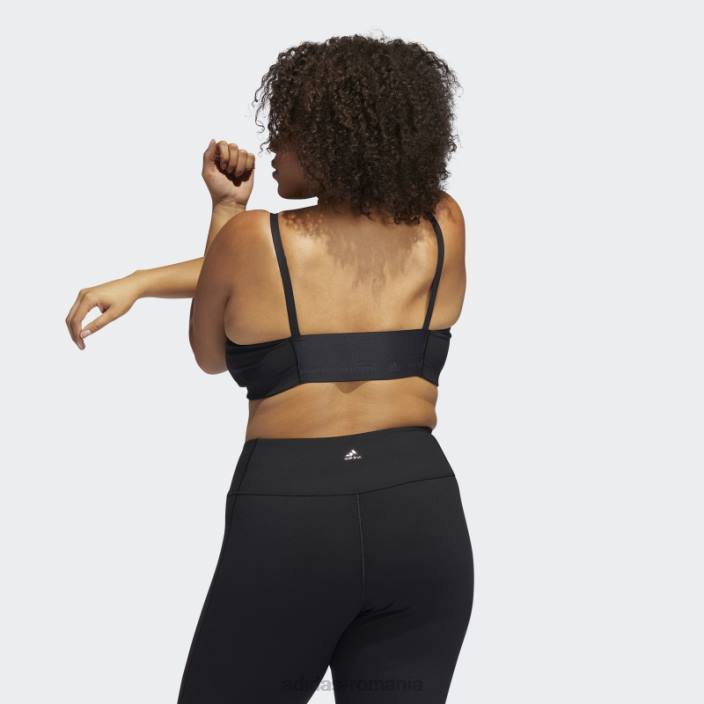 Adidas sutien negru de susținere a luminii studio de yoga (mărime plus) femei negru 2JBN8896