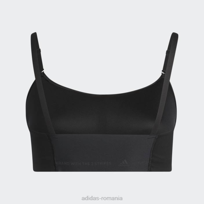Adidas sutien negru de susținere a luminii studio de yoga (mărime plus) femei negru 2JBN8896