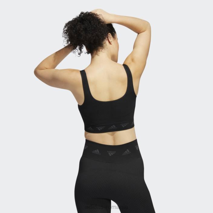 Adidas sutien negru de susținere ușoară aeroknit fashion femei gri inchis 2JBN10469