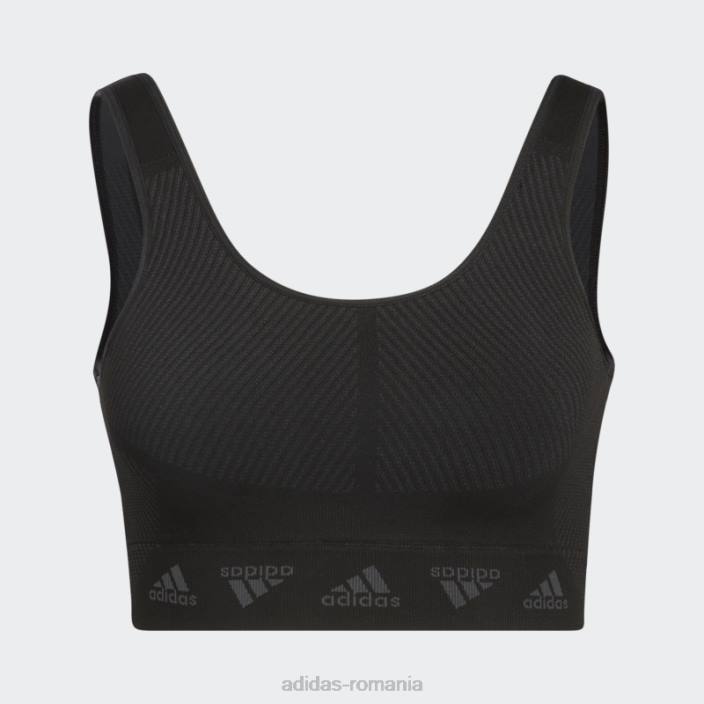 Adidas sutien negru de susținere ușoară aeroknit fashion femei gri inchis 2JBN10469