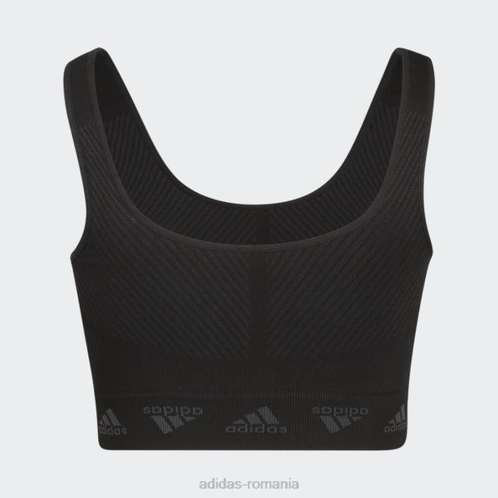 Adidas sutien negru de susținere ușoară aeroknit fashion femei gri inchis 2JBN10469