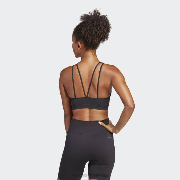 Adidas sutien negru de susținere ușoară de antrenament aeroknit adidas femei negru 2JBN17169