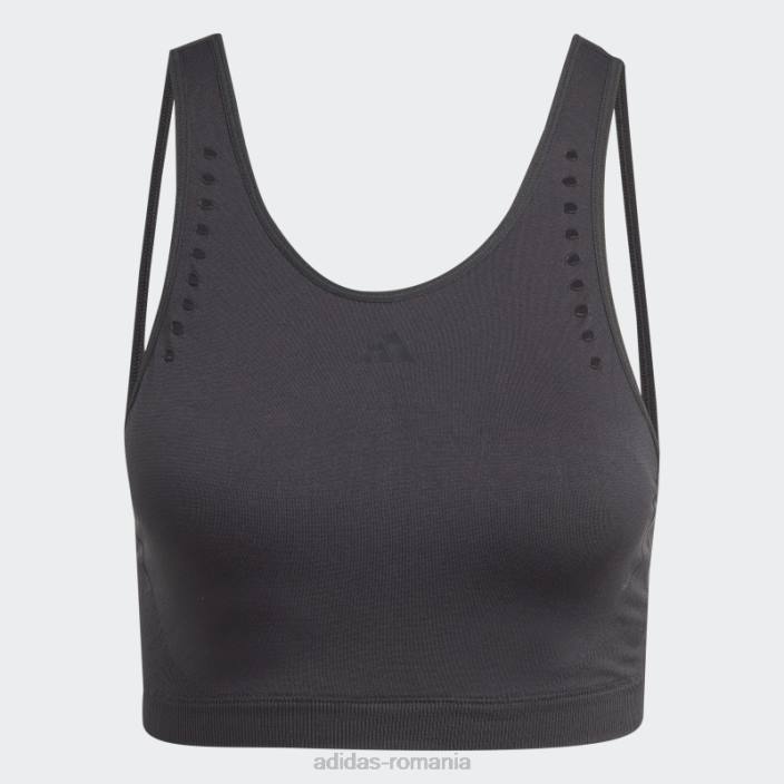 Adidas sutien negru de susținere ușoară de antrenament aeroknit adidas femei negru 2JBN17169