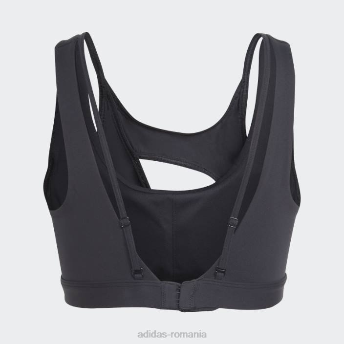 Adidas sutien negru powerimpact luxe cu suport mediu femei negru/albastru met 2JBN9101