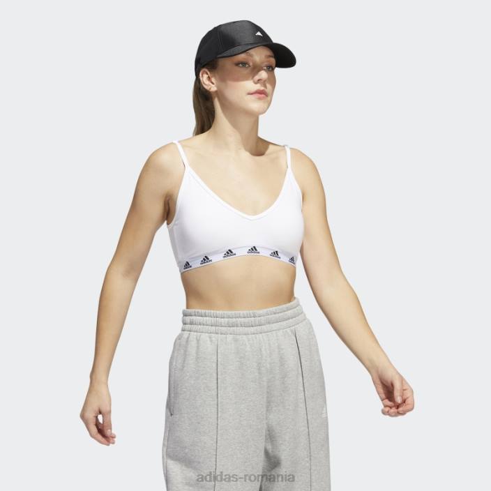 Adidas sutien pur de susținere la lumină alb femei alb negru 2JBN8881