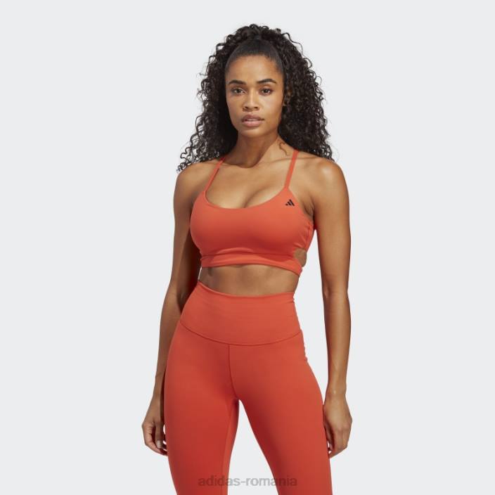 Adidas sutien roșu pentru yoga studio cu susținere luminoasă adidas femei roșu/carbon 2JBN9351
