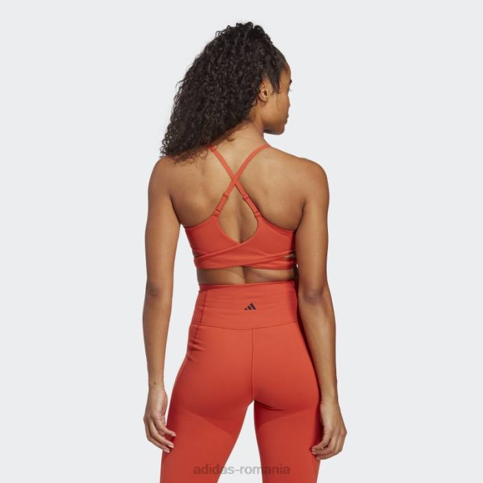 Adidas sutien roșu pentru yoga studio cu susținere luminoasă adidas femei roșu/carbon 2JBN9351