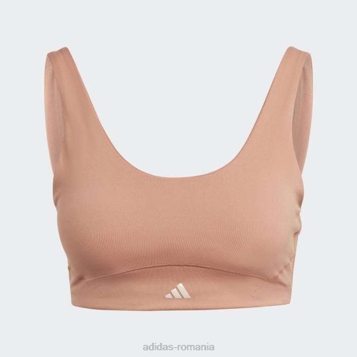 Adidas sutien stilat clay coreflow luxe studio cu suport mediu adidas femei lut 2JBN3717