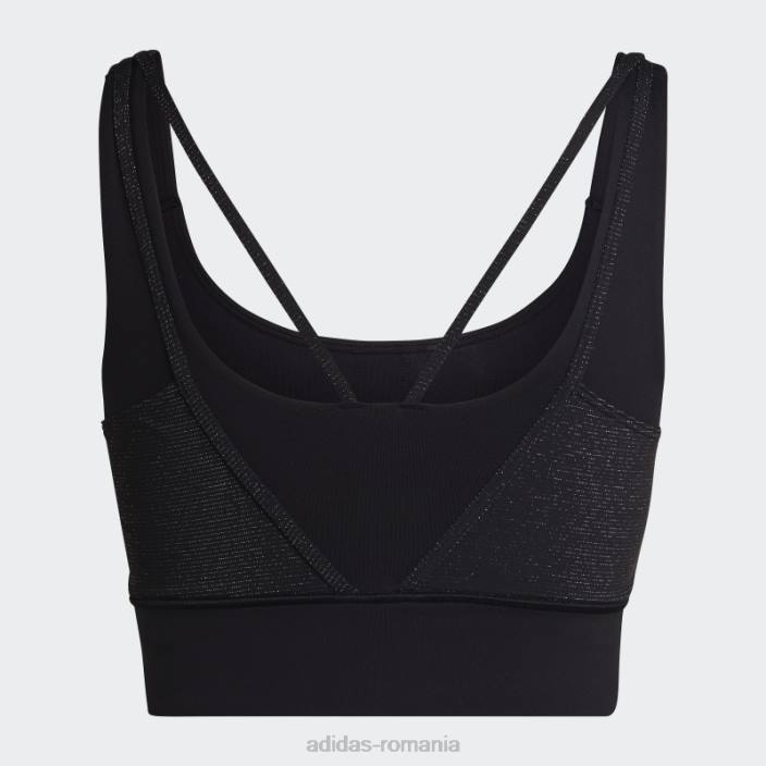 Adidas sutien strălucitor cu suport mediu de antrenament powerimpact negru femei negru 2JBN10658