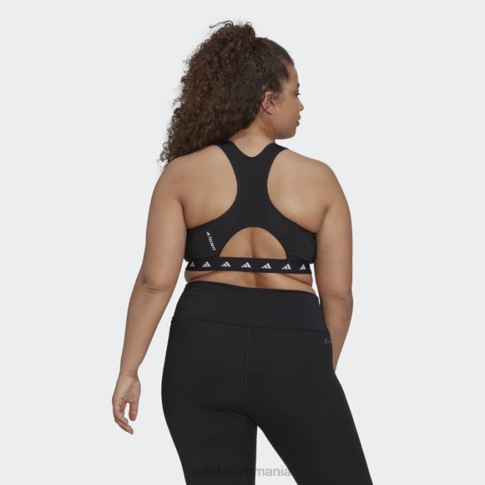 Adidas sutien techfit cu suport mediu powerreact training (mărime plus) negru femei negru 2JBN9860