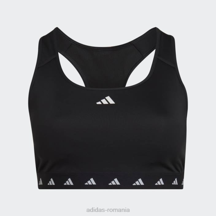 Adidas sutien techfit cu suport mediu powerreact training (mărime plus) negru femei negru 2JBN9860