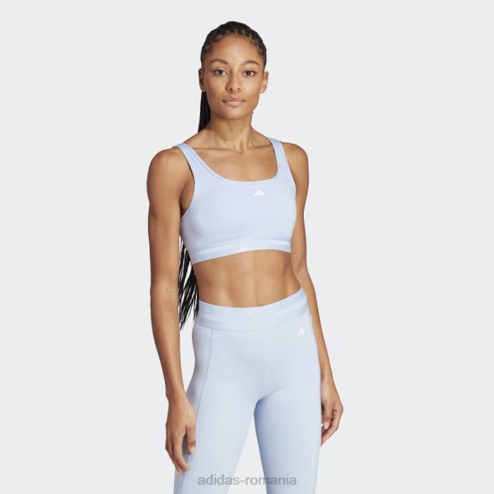 Adidas sutien techfit cu susținere luminoasă pentru antrenament aeroreact albastru femei zori albastre 2JBN9437