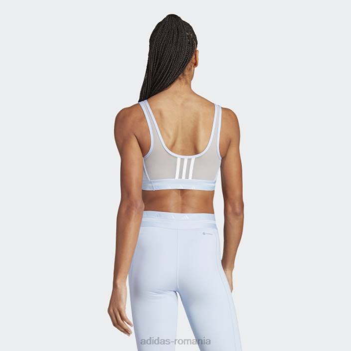 Adidas sutien techfit cu susținere luminoasă pentru antrenament aeroreact albastru femei zori albastre 2JBN9437