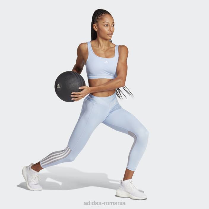 Adidas sutien techfit cu susținere luminoasă pentru antrenament aeroreact albastru femei zori albastre 2JBN9437