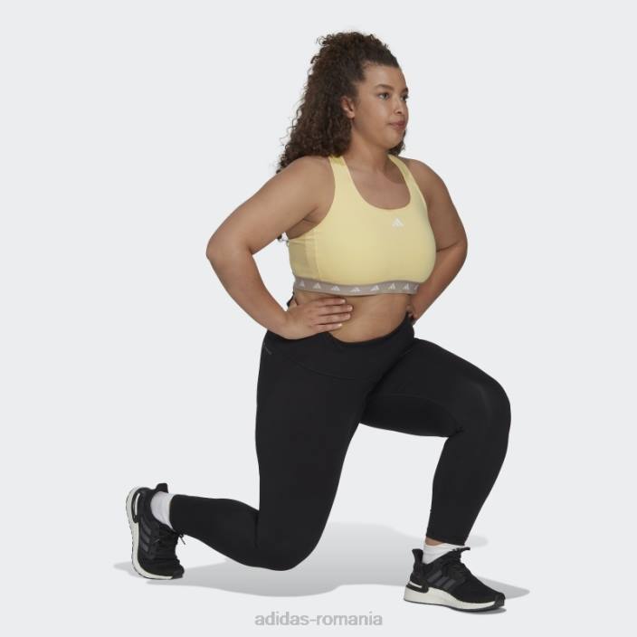 Adidas sutien techfit cu susținere medie pentru antrenament powerreact galben (mărime plus) femei galben/gri 2JBN10607