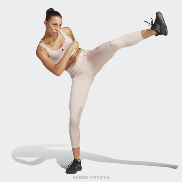 Adidas sutien techfit de antrenament cu susținere lejeră aeroreact taupe femei taupe 2JBN9433