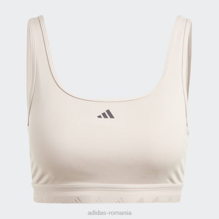 Adidas sutien techfit de antrenament cu susținere lejeră aeroreact taupe femei taupe 2JBN9433