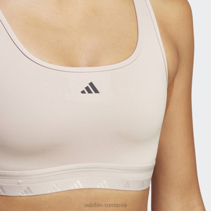 Adidas sutien techfit de antrenament cu susținere lejeră aeroreact taupe femei taupe 2JBN9433