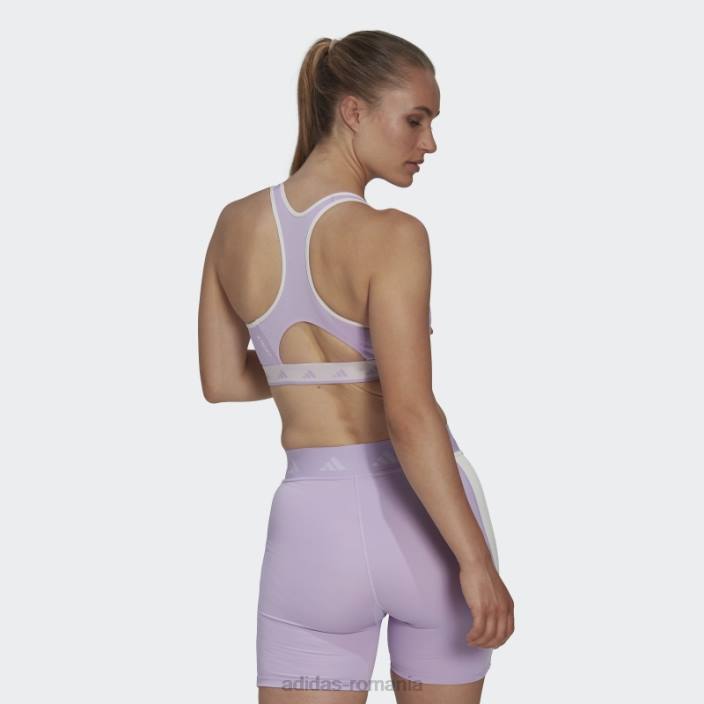 Adidas sutien techfit hyperglam powerreact cu suport mediu violet strălucire adidas femei strălucire violet/portocaliu/alb 2JBN10794