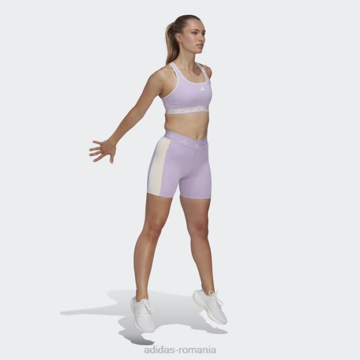 Adidas sutien techfit hyperglam powerreact cu suport mediu violet strălucire adidas femei strălucire violet/portocaliu/alb 2JBN10794